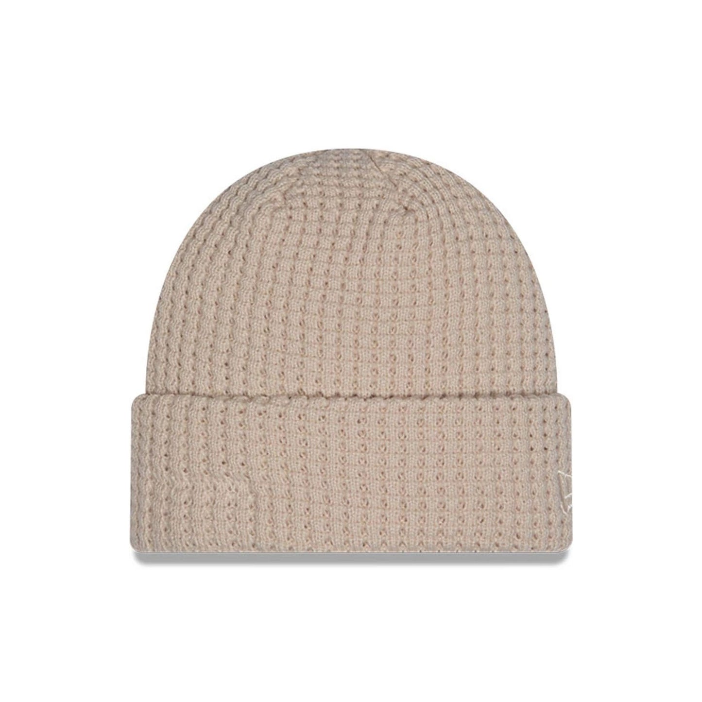 This is a  New Era Waffle Knit Light Beige Cuff knit Beanie Hat 1