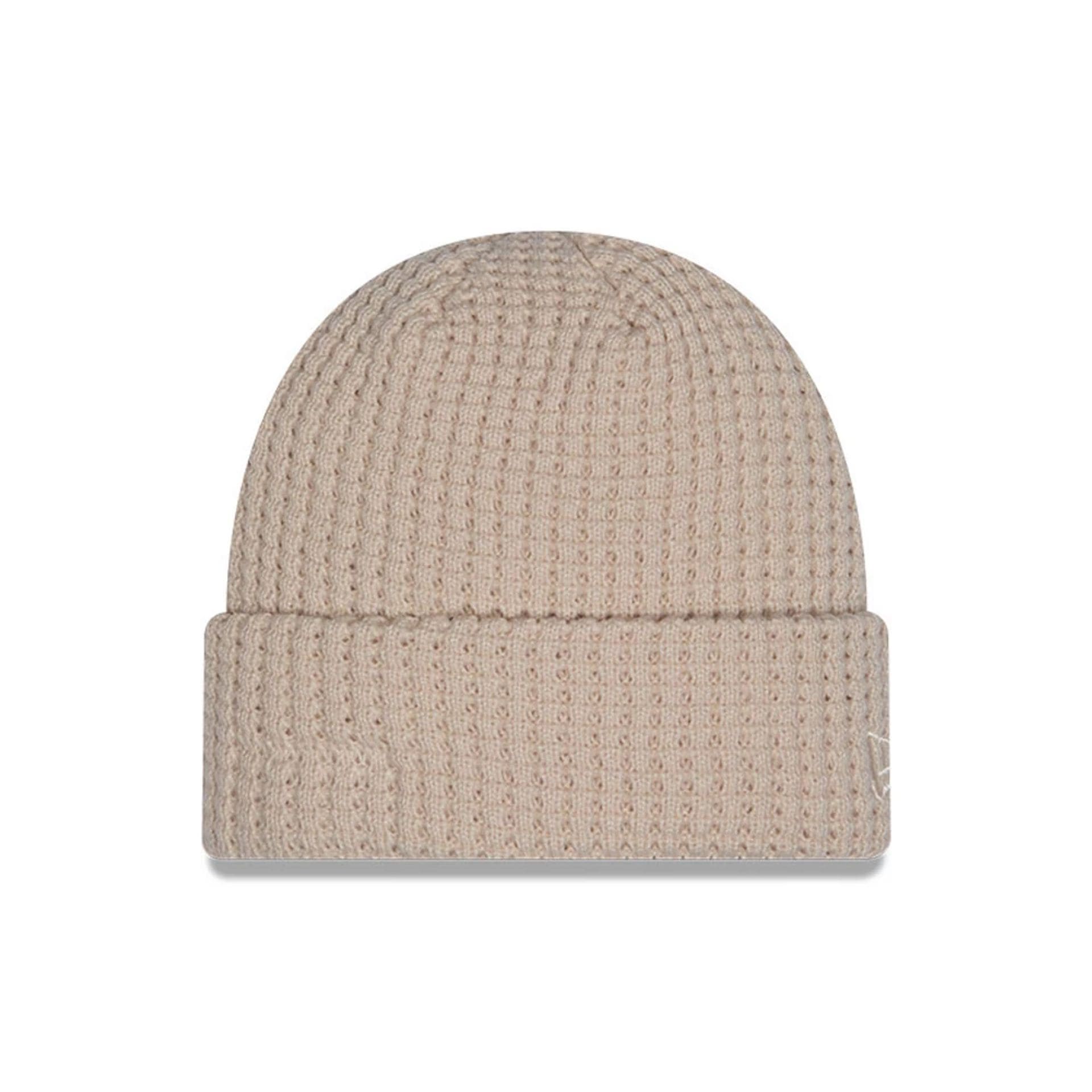 This is a  New Era Waffle Knit Light Beige Cuff knit Beanie Hat 1