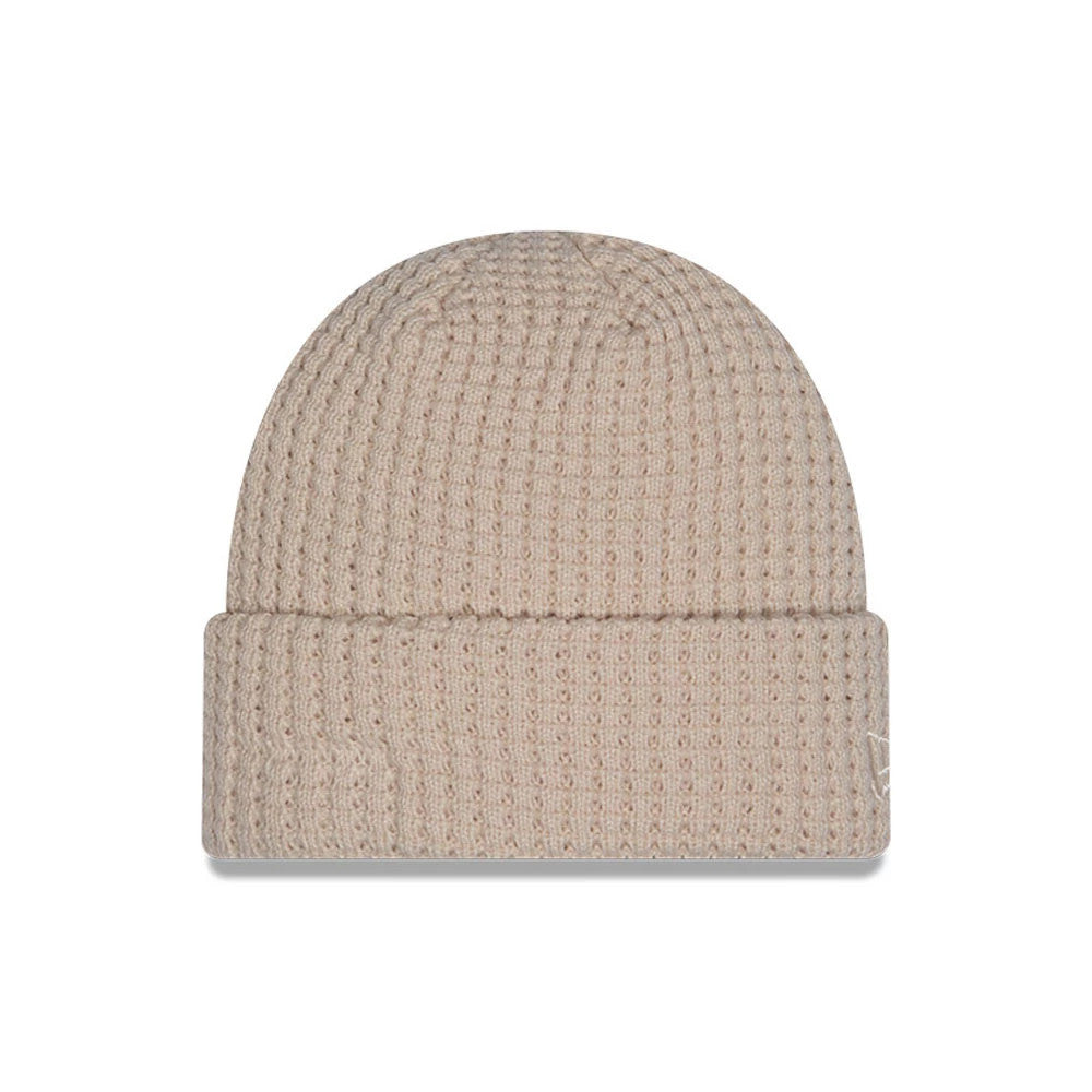 This is a  New Era Waffle Knit Light Beige Cuff knit Beanie Hat 1