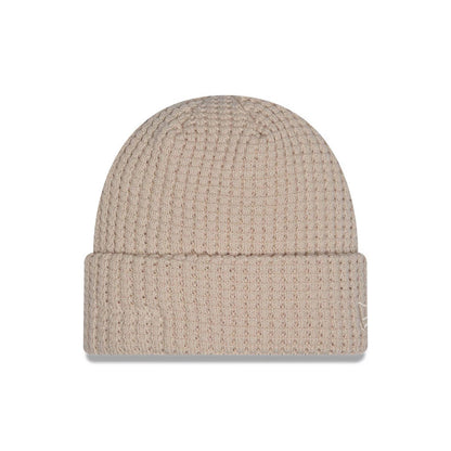 This is a  New Era Waffle Knit Light Beige Cuff knit Beanie Hat 1