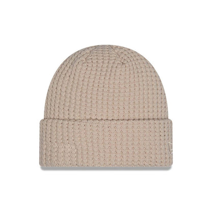 This is a  New Era Waffle Knit Light Beige Cuff knit Beanie Hat 1