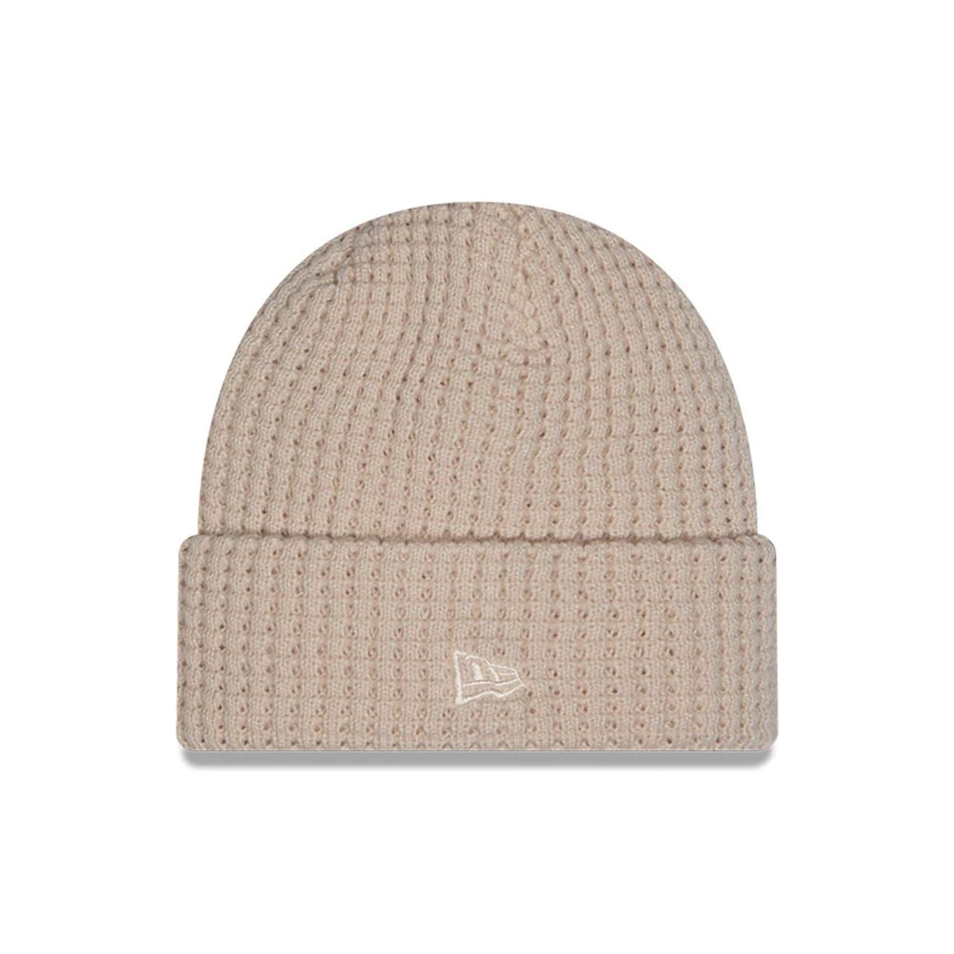This is a  New Era Waffle Knit Light Beige Cuff knit Beanie Hat 2