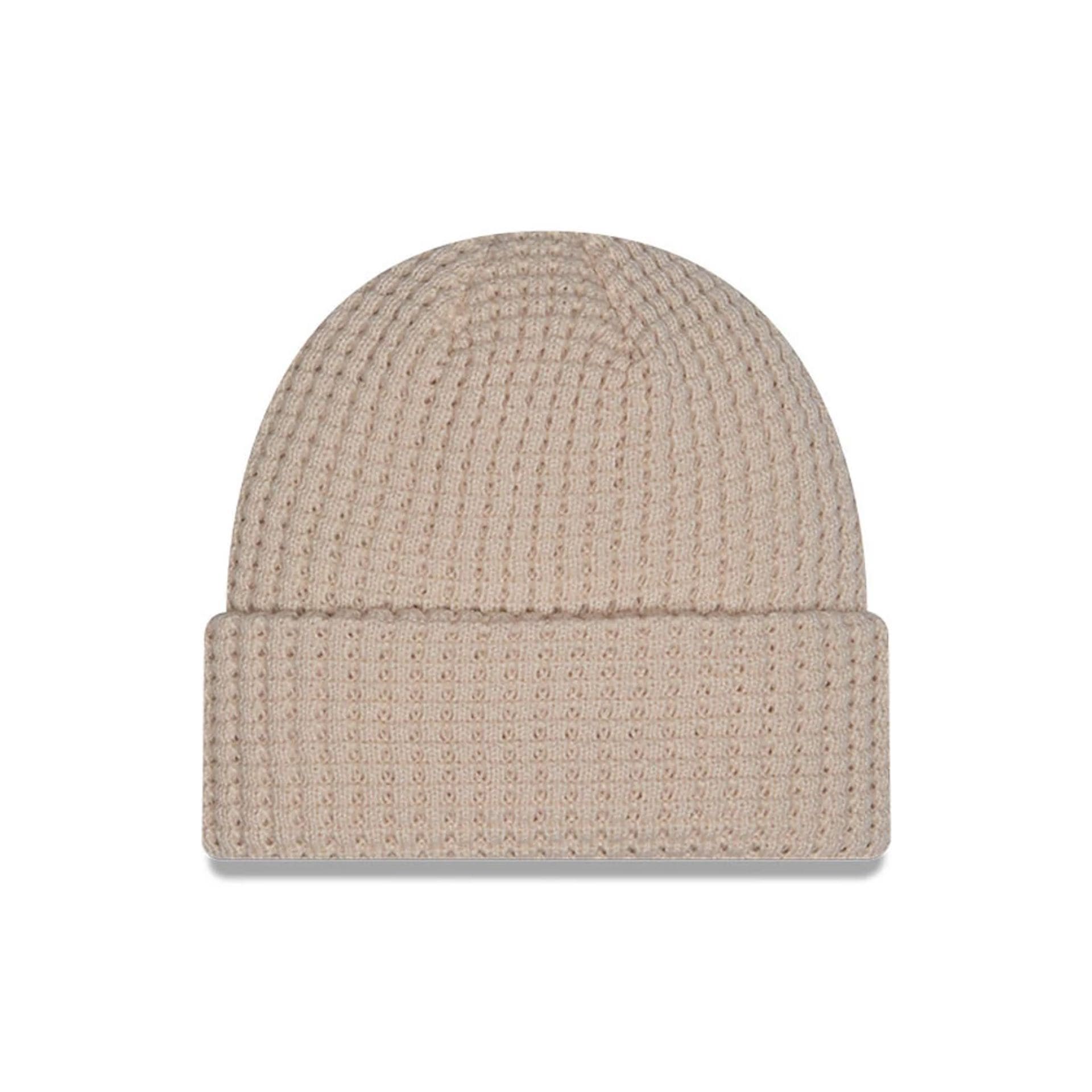 This is a  New Era Waffle Knit Light Beige Cuff knit Beanie Hat 3