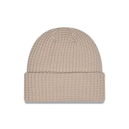This is a  New Era Waffle Knit Light Beige Cuff knit Beanie Hat 3