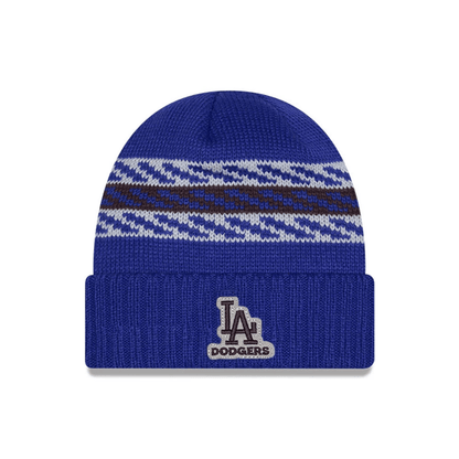 This is a LA Dodgers MLB Quilted Dark Blue Cuff knit Beanie Hat 1
