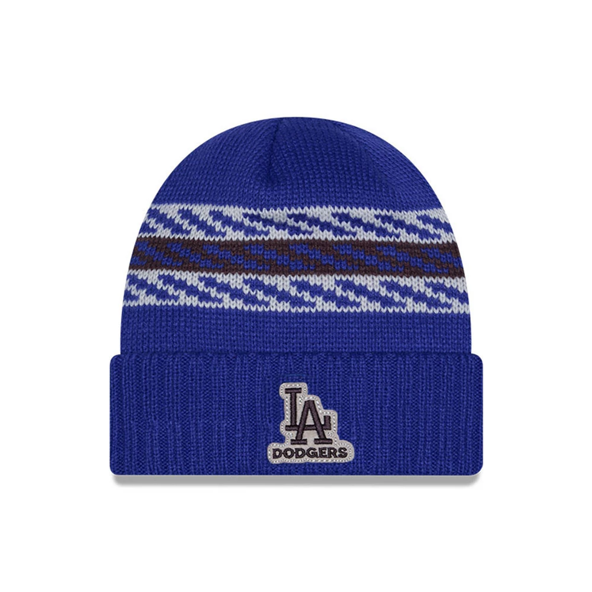 This is a LA Dodgers MLB Quilted Dark Blue Cuff knit Beanie Hat 1