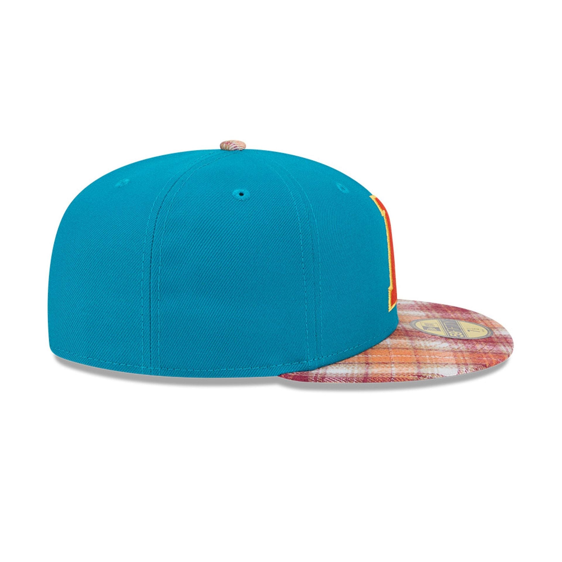 Pictured is this Letterman Hey Arnold 59FIFTY Fitted cap in turquoise. 7