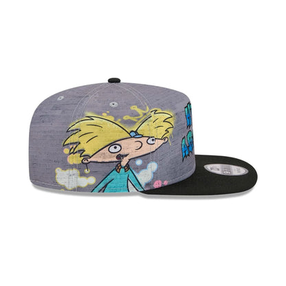 Pictured is this Graffiti Hey Arnold 9FIFTY A-Frame Snapback cap in grey. 5