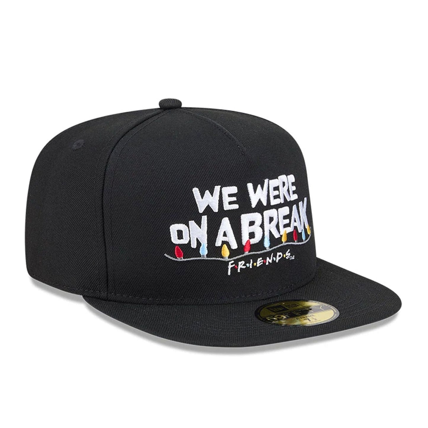 Pictured is this We Were On A Break Friends 59FIFTY A-Frame Fitted cap in black. 4