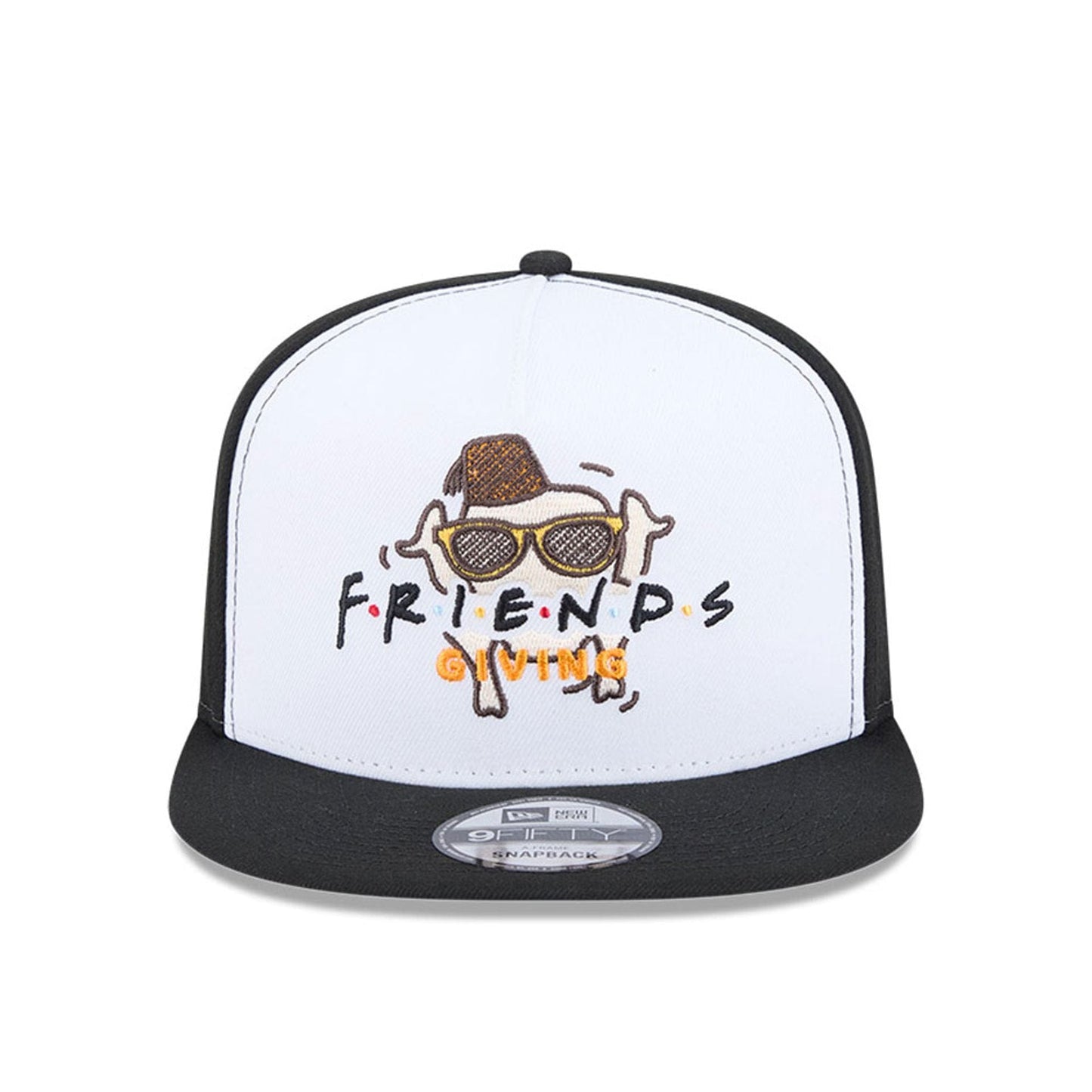 Pictured is this Friends Giving 9FIFTY A-Frame Snapback cap in black. 3