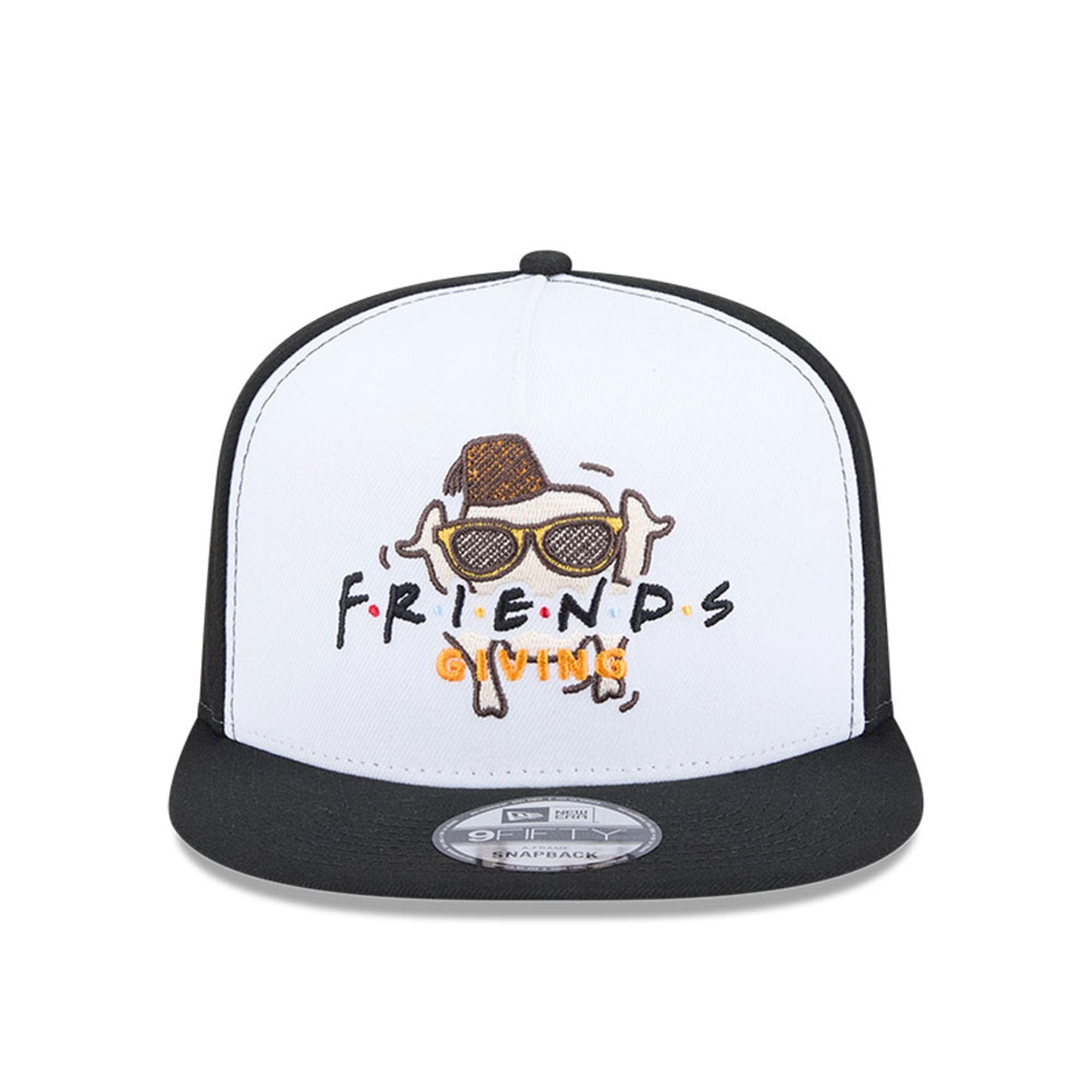 Pictured is this Friends Giving 9FIFTY A-Frame Snapback cap in black. 3