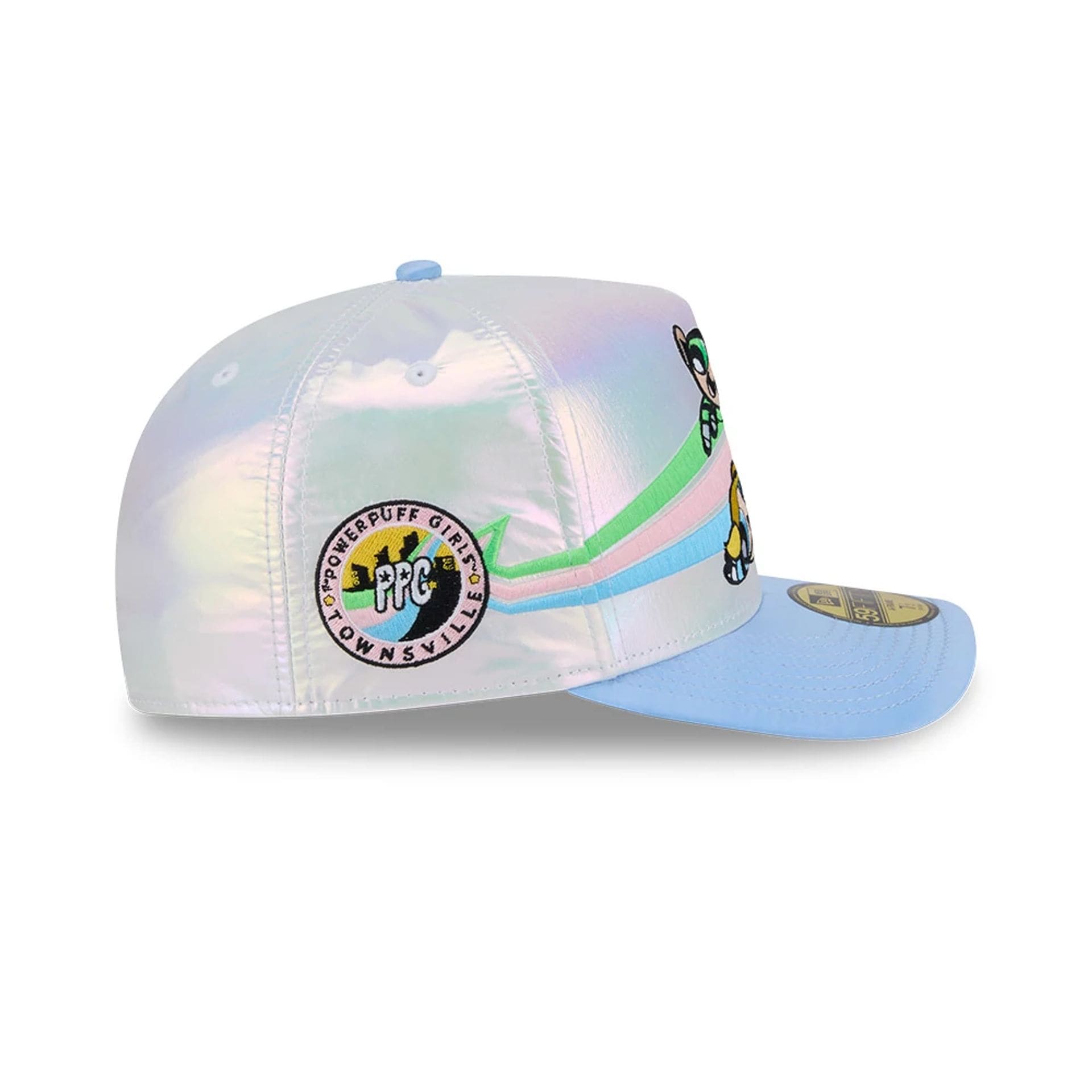 Pictured is this Character Graphic Power Puff Girls 59FIFTY A-Frame Fitted cap in white. 5