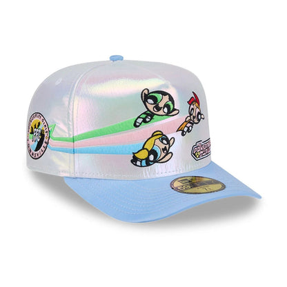 Pictured is this Character Graphic Power Puff Girls 59FIFTY A-Frame Fitted cap in white. 1