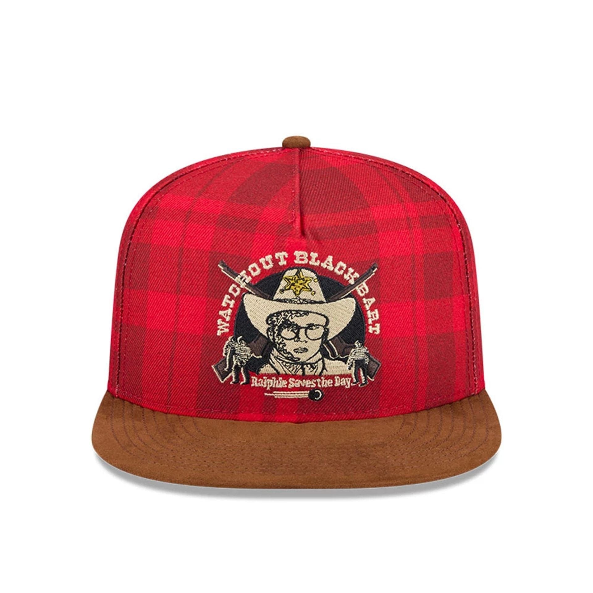 Pictured is this Ralphie A Christmas Story 9FIFTY A-Frame Snapback cap in red. 2