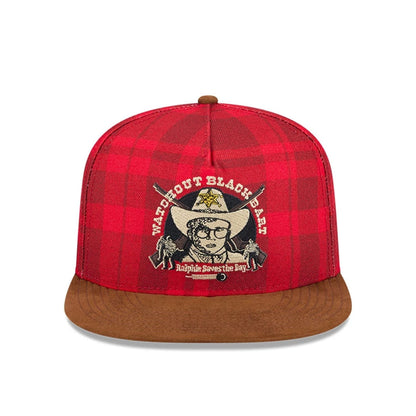 Pictured is this Ralphie A Christmas Story 9FIFTY A-Frame Snapback cap in red. 2