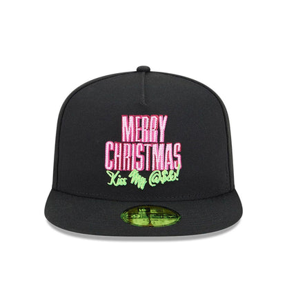 Pictured is this Merry Christmas National Lampoons Christmas Vacation 59FIFTY A-Frame Fitted cap in black. 2