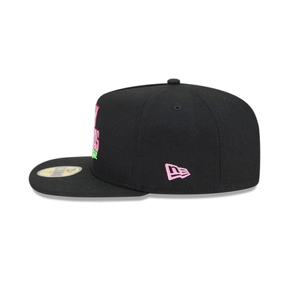 Pictured is this Merry Christmas National Lampoons Christmas Vacation 59FIFTY A-Frame Fitted cap in black. 5