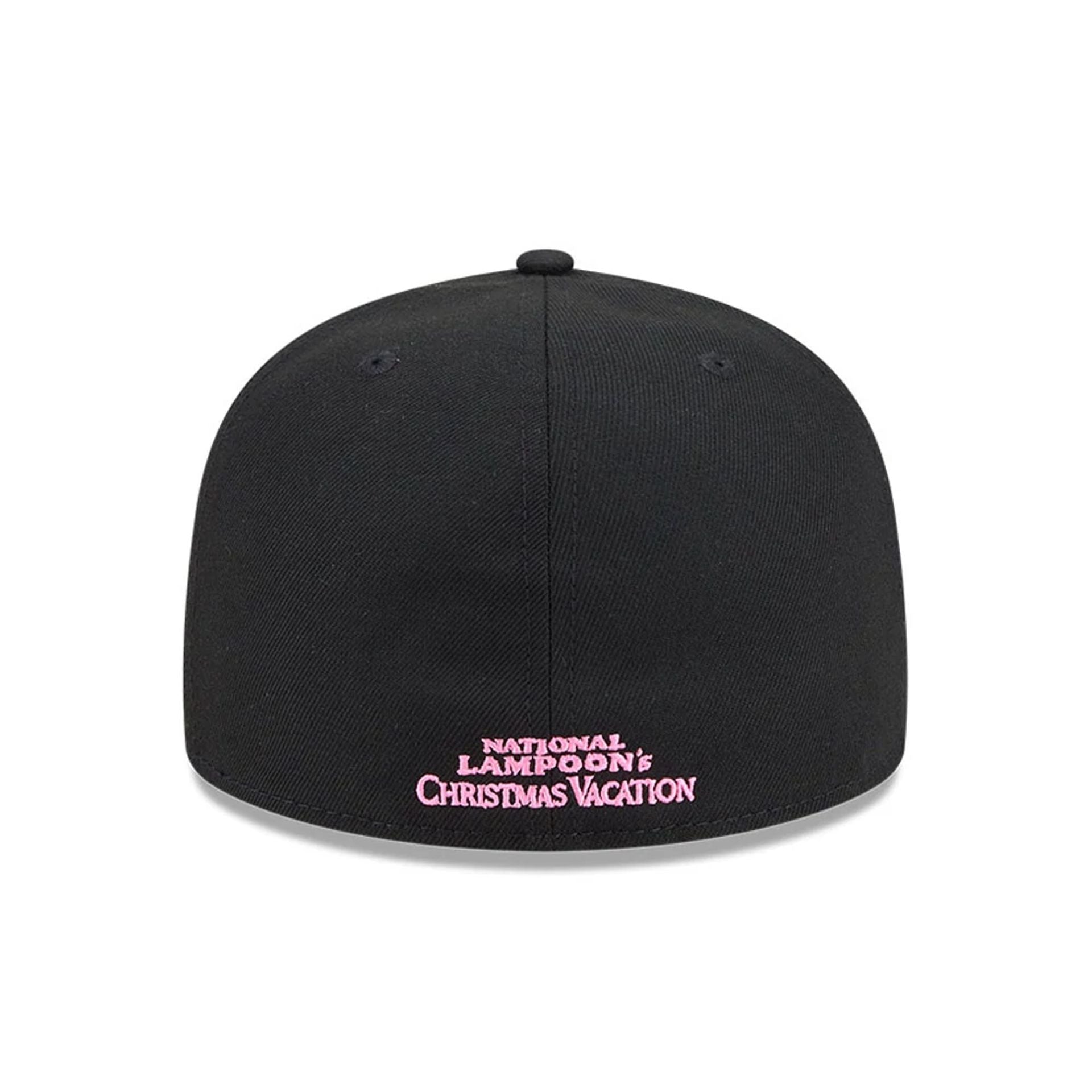 Pictured is this Merry Christmas National Lampoons Christmas Vacation 59FIFTY A-Frame Fitted cap in black. 4