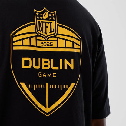 The Male model is wearing Pittsburgh Steelers NFL International Series Games Black Oversized T-Shirt  4