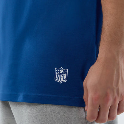 The Male model is wearing Indianapolis Colts NFL International Series Games Script Blue Oversized T-Shirt 5