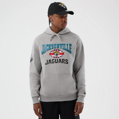 The Male model is wearing Jacksonville Jaguars NFL International Series Games Grey Pullover Hoodie 1