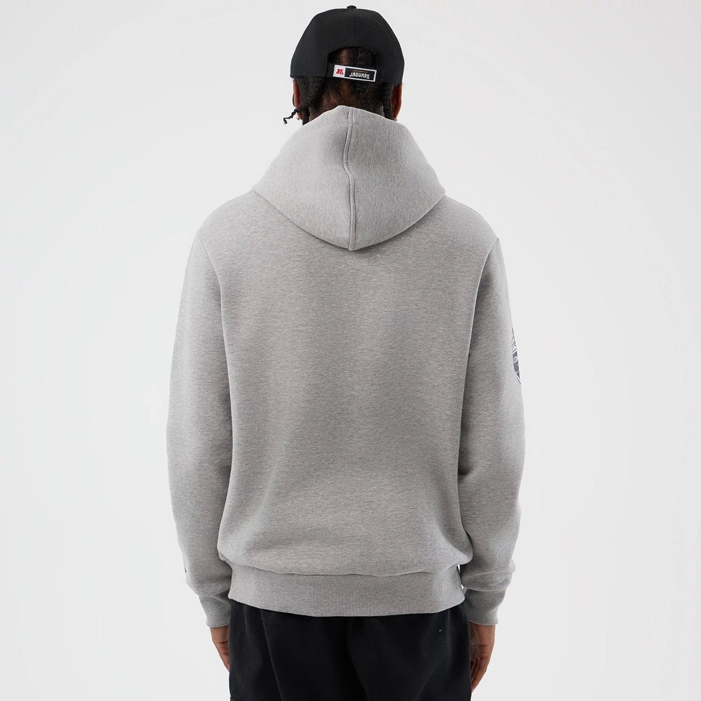 The Male model is wearing Jacksonville Jaguars NFL International Series Games Grey Pullover Hoodie  2