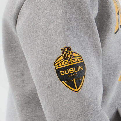 The Male model is wearing Pittsburgh Steelers NFL International Series Games Grey Pullover Hoodie 4