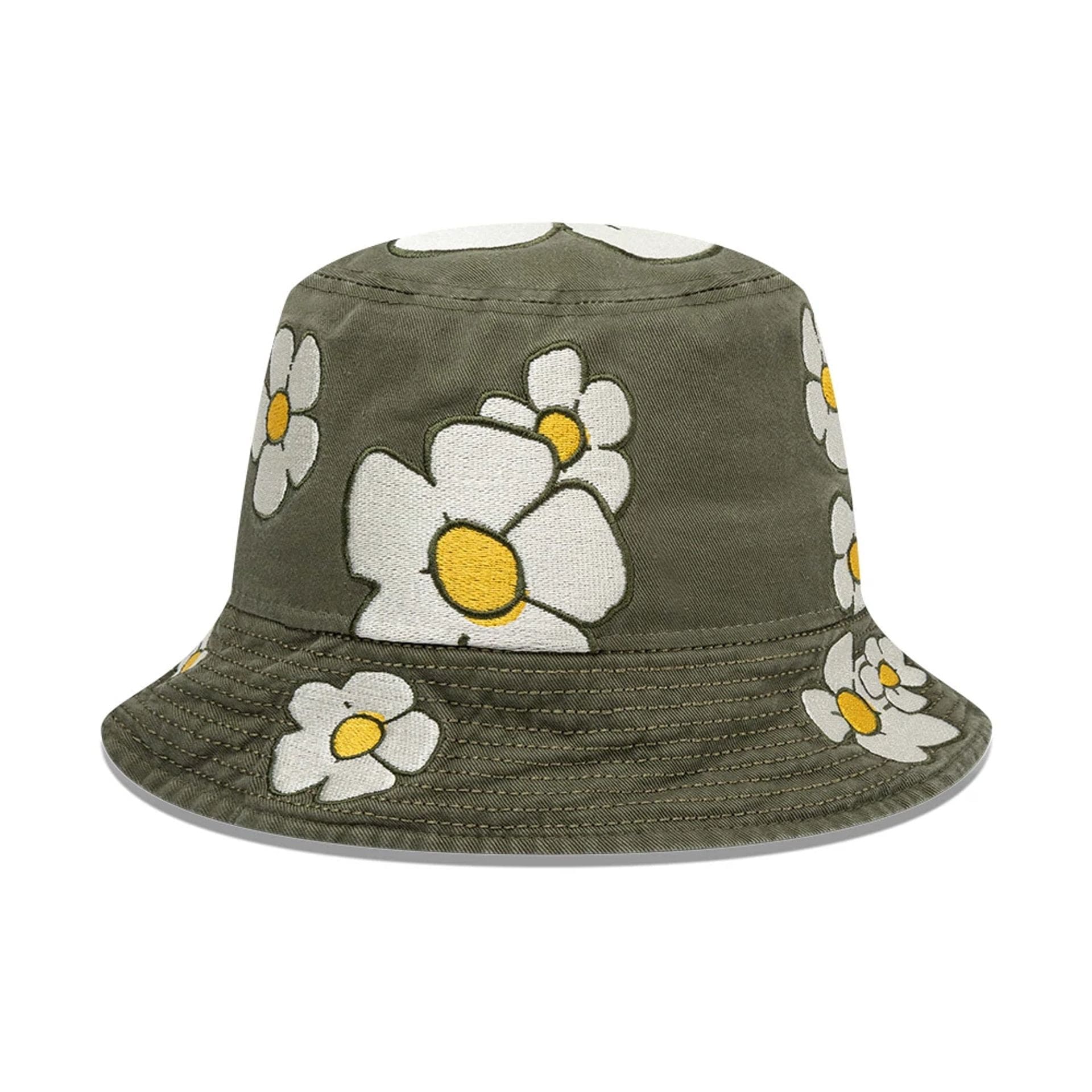This is a  New Era x Rodrigo Roji Flowers Green Bucket Hat 4