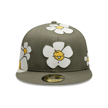 This is a  New Era x Rodrigo Roji Flower Green 59FIFTY Fitted Cap 2