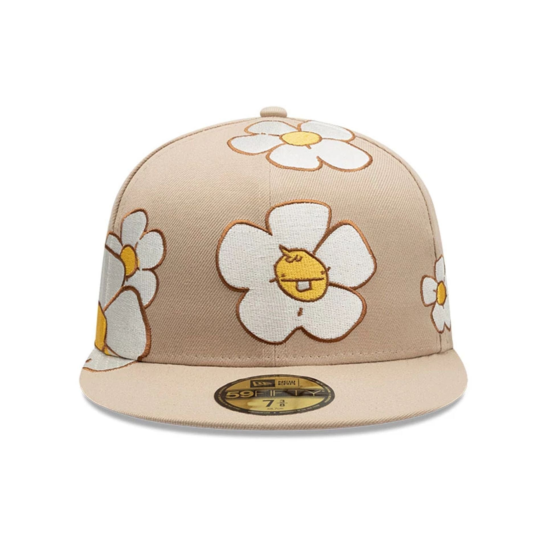 This is a  New Era x Rodrigo Roji Flowers Light Beige 59FIFTY Fitted Cap 2