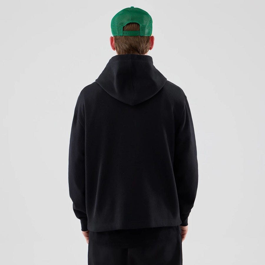 The Male model is wearing Stranger Things Black Oversized Pullover Hoodie  2