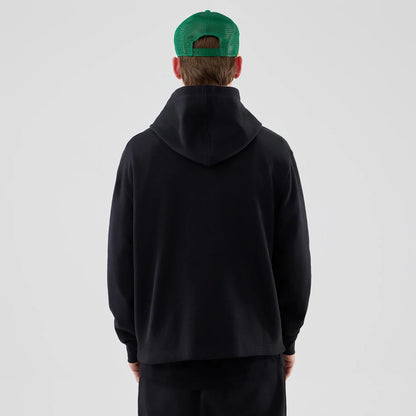 The Male model is wearing Stranger Things Black Oversized Pullover Hoodie 2