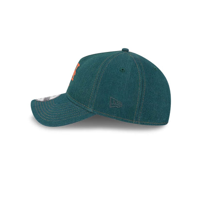 Pictured is this MLB Forest Denim New York Mets 9TWENTY A-Frame Adjustable cap in green. 4