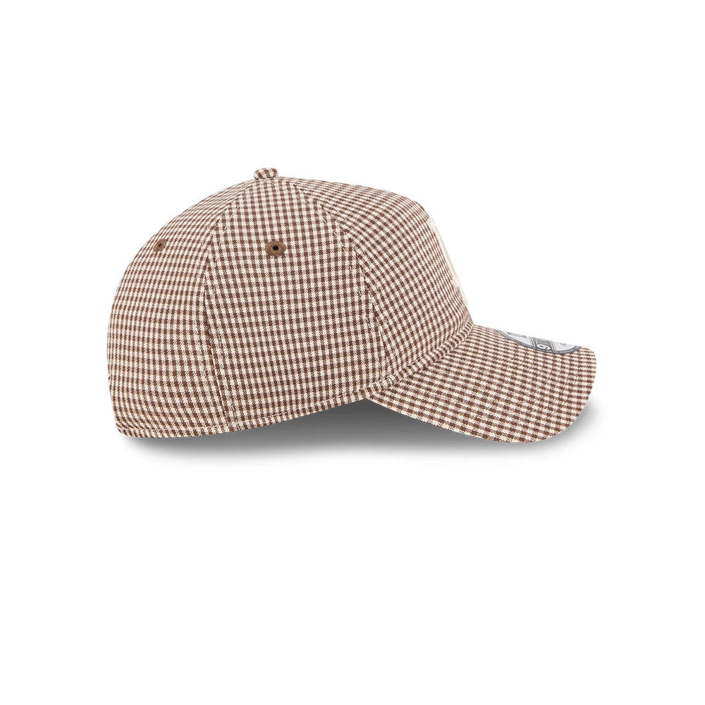 Pictured is this MLB Check LA Dodgers 9TWENTY A-Frame cap in open brown. 6
