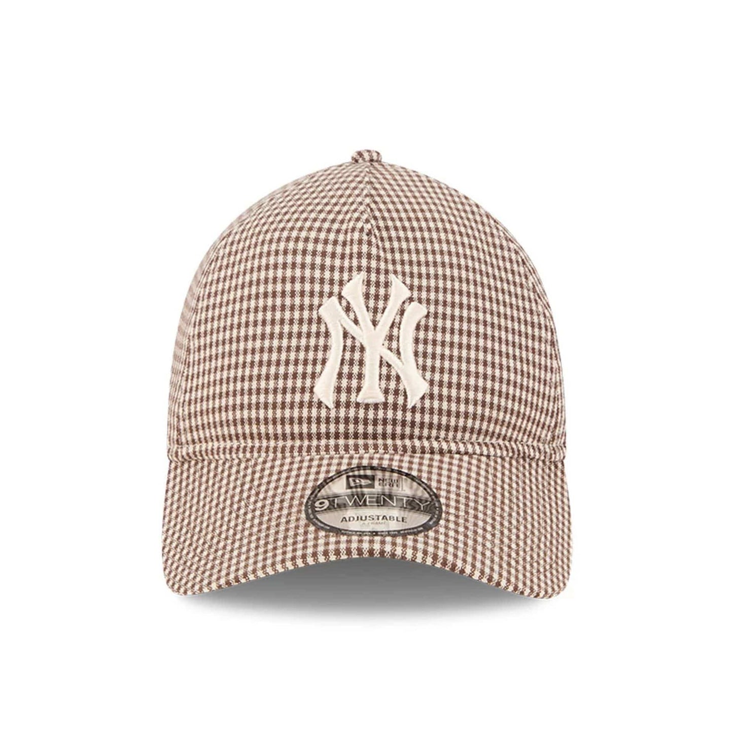 Pictured is this MLB Check New York Yankees 9TWENTY A-Frame cap in open brown. 3
