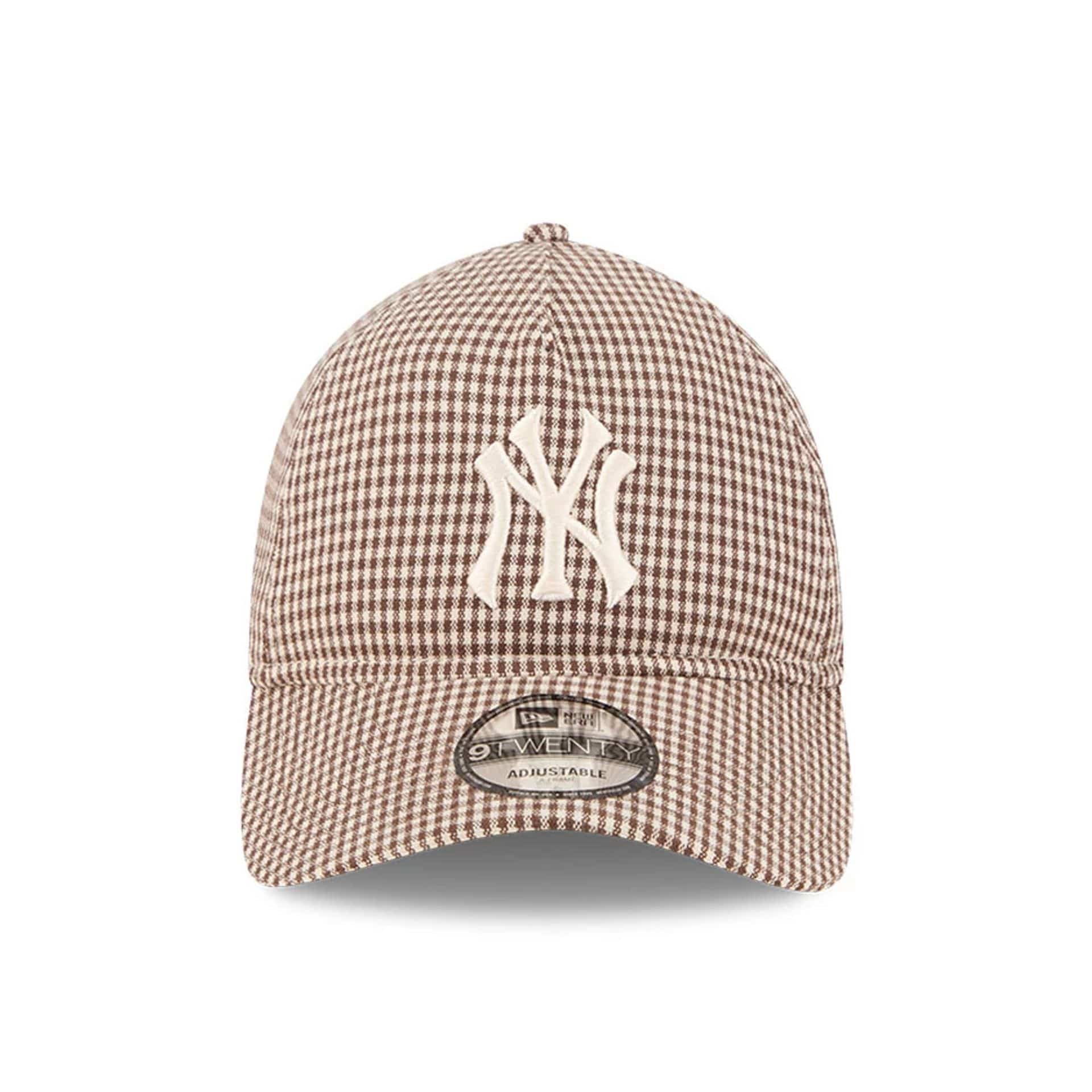 Pictured is this MLB Check New York Yankees 9TWENTY A-Frame cap in open brown. 3