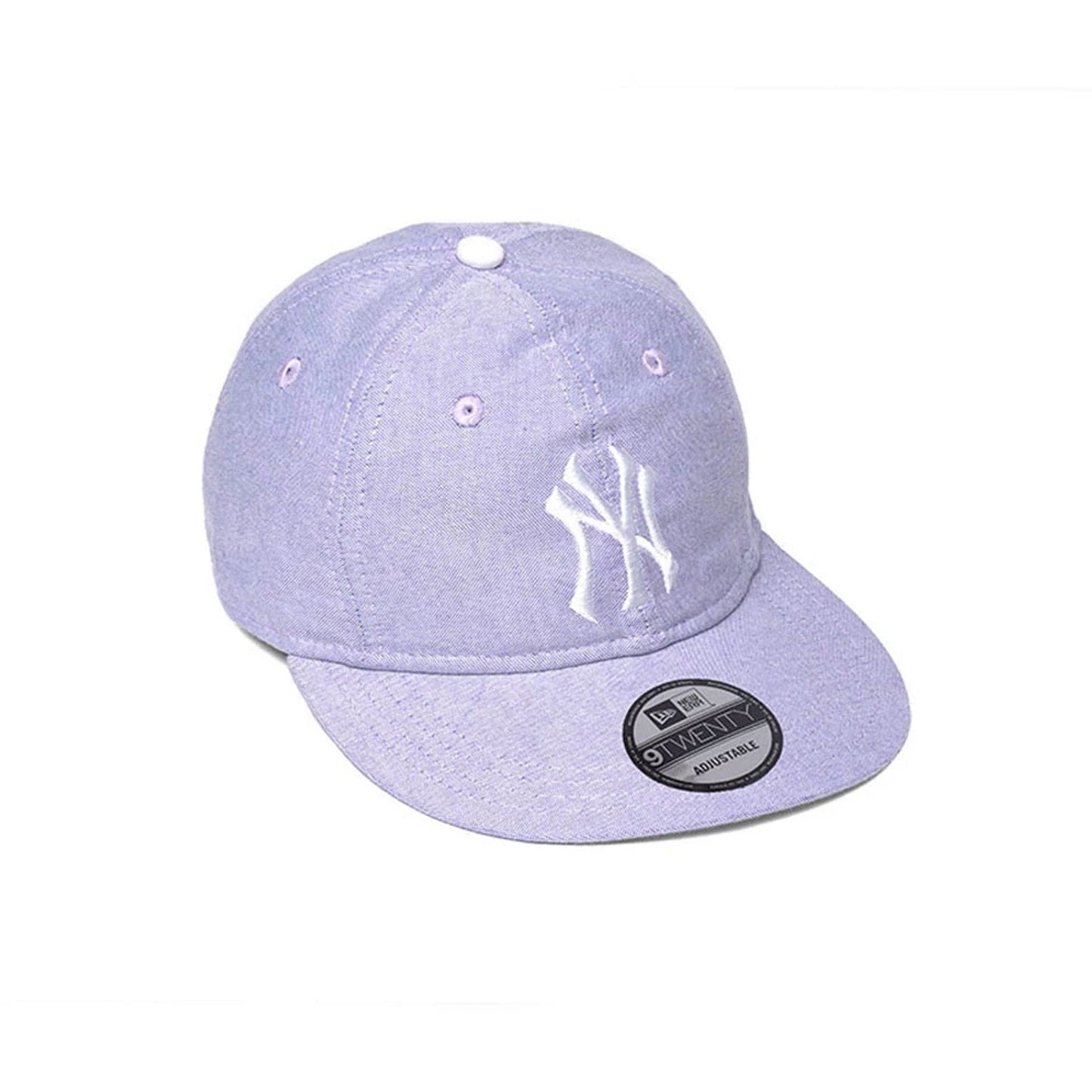 Pictured is this MLB Oxford New York Yankees 9TWENTY Long Visor cap in Pastel Purple. 4