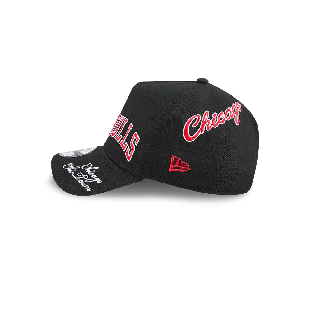 Pictured is this NBA All Over Chicago Bulls 9FORTY A-Frame cap in black. 5