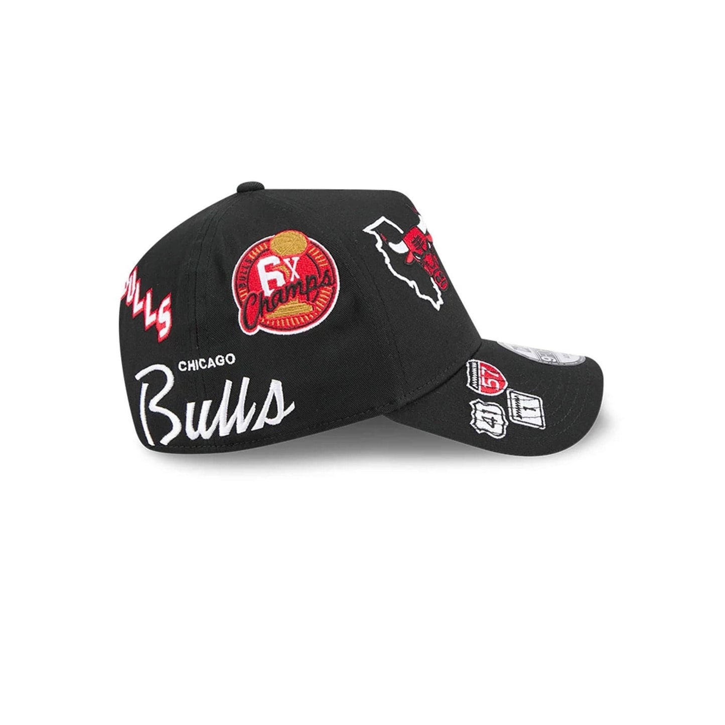 Pictured is this NBA All Over Chicago Bulls 9FORTY A-Frame cap in black. 6