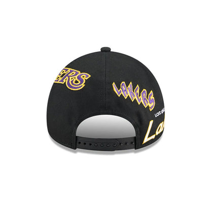 Pictured is this NBA All Over LA Lakers 9FORTY A-Frame cap in black. 3