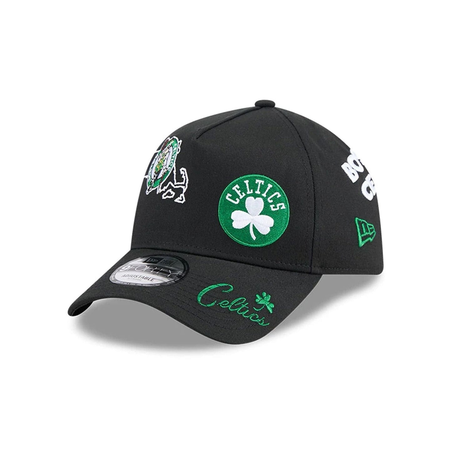 Pictured is this NBA All Over Boston Celtics 9FORTY A-Frame cap in black. 1