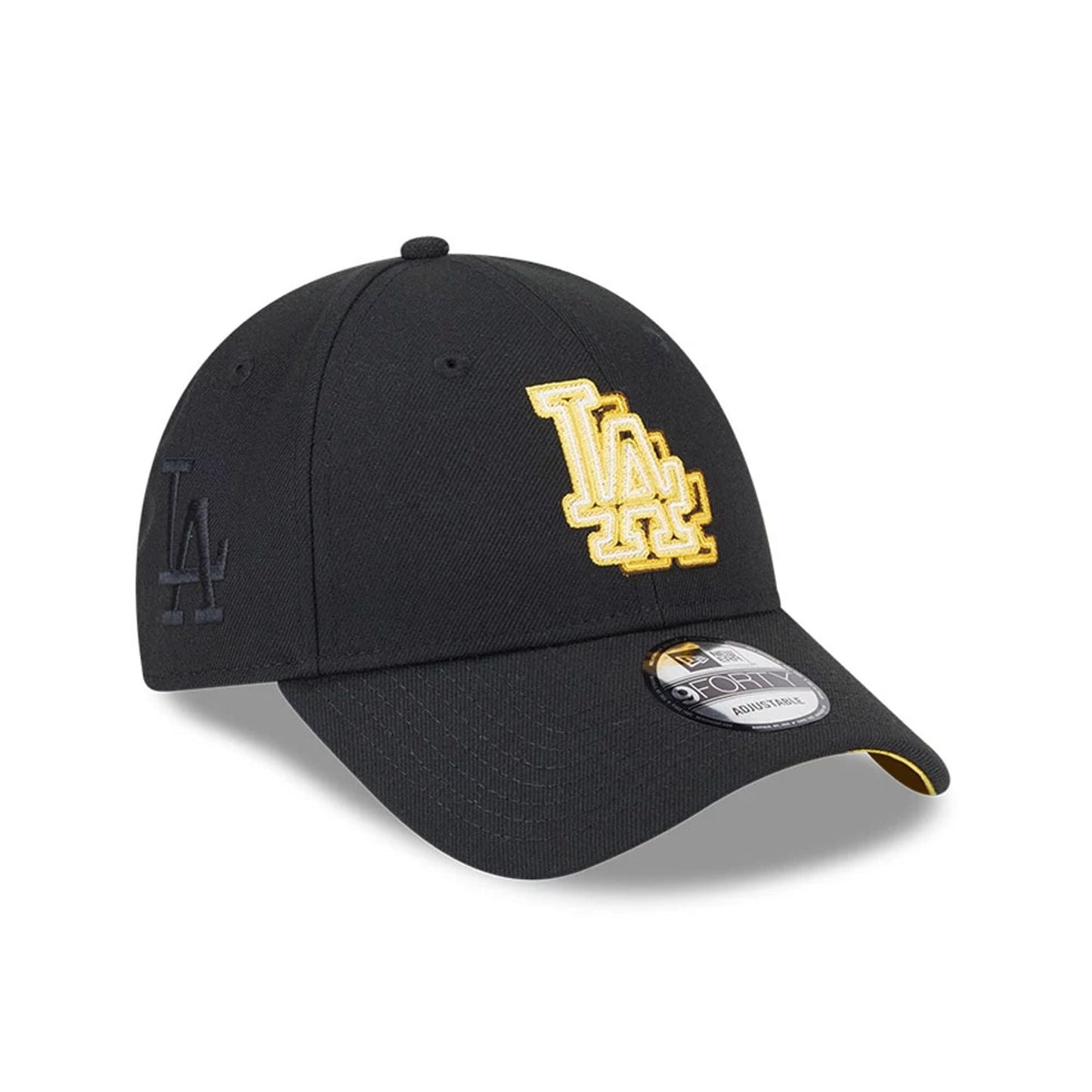 Pictured is this MLB Neon LA Dodgers 9FORTY Adjustable cap in black. 1