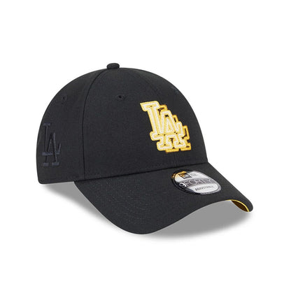 Pictured is this MLB Neon LA Dodgers 9FORTY Adjustable cap in black. 1