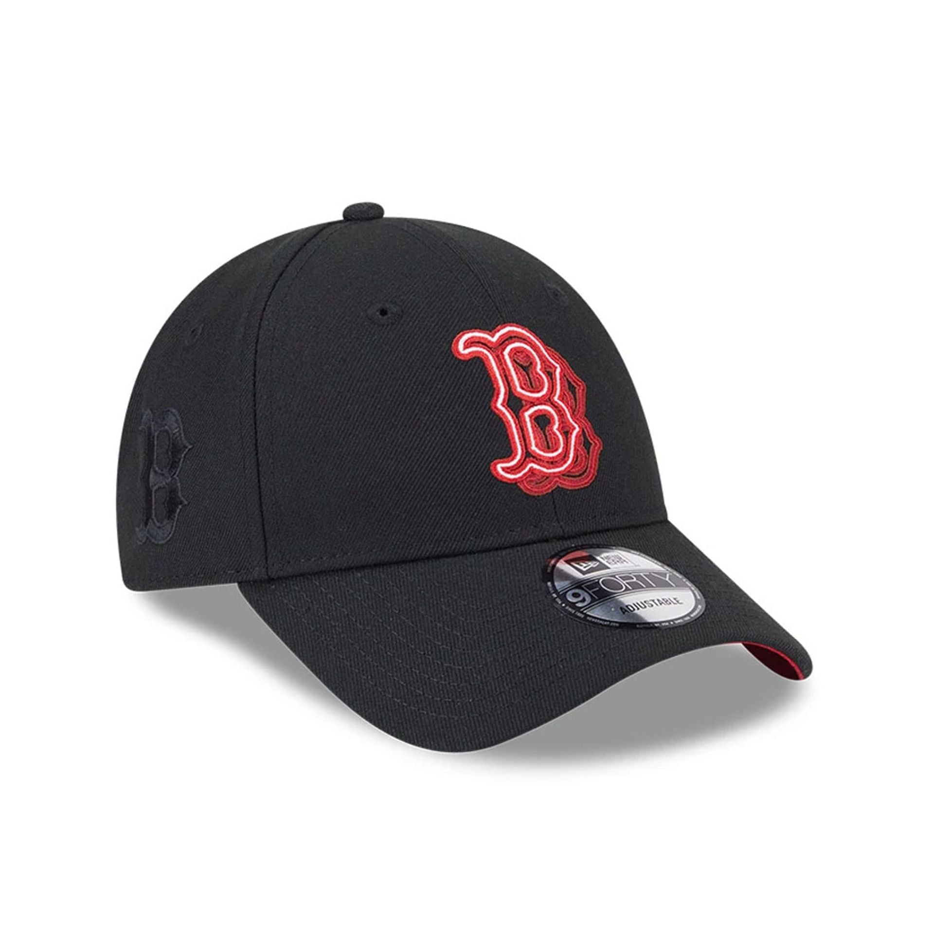 Pictured is this MLB Neon Boston Red Sox 9FORTY Adjustable cap in black. 1