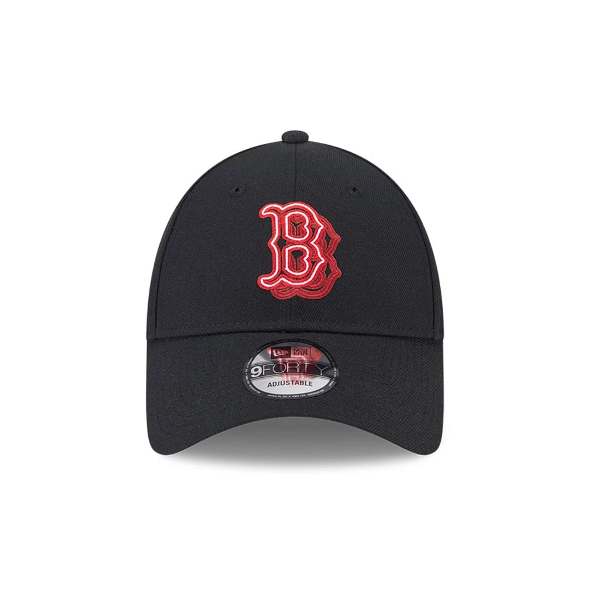 Pictured is this MLB Neon Boston Red Sox 9FORTY Adjustable cap in black. 3