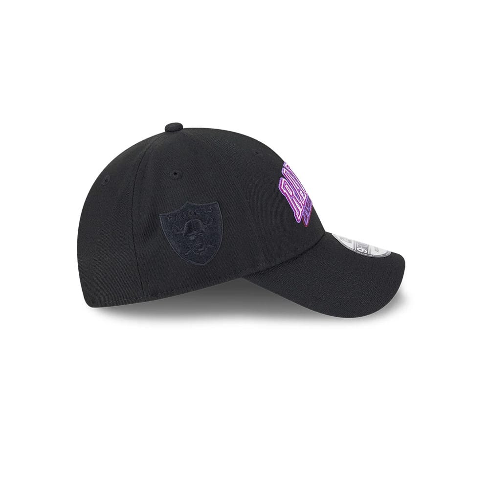 Pictured is this NFL Neon Las Vegas Raiders 9FORTY Adjustable cap in black. 6
