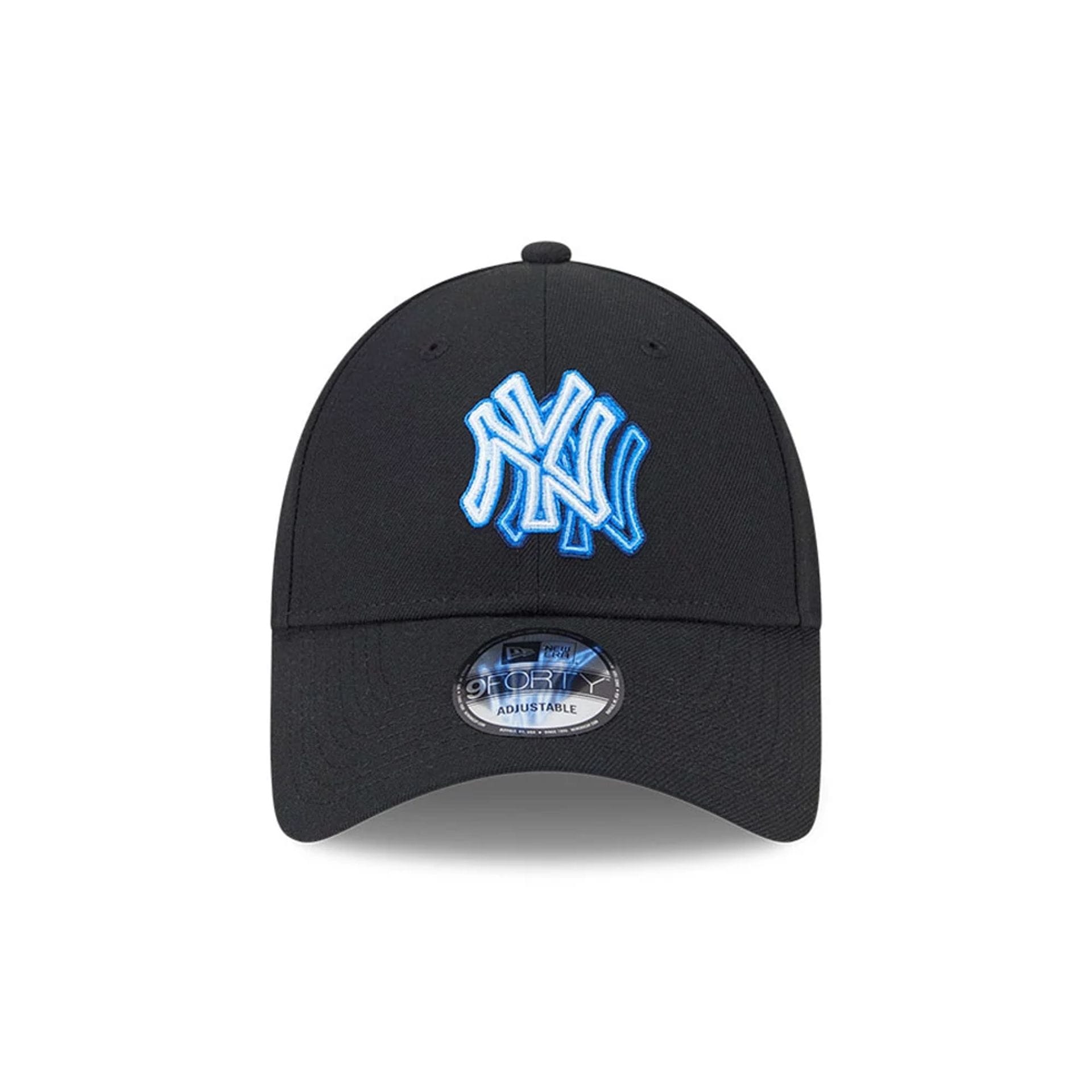 Pictured is this MLB Neon New York Yankees 9FORTY Adjustable cap in black. 3