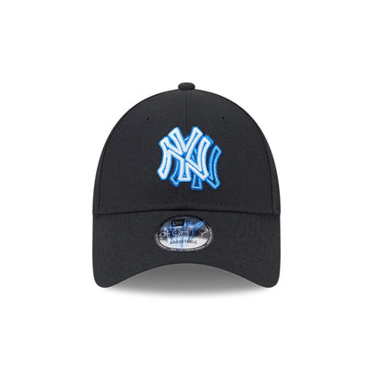 Pictured is this MLB Neon New York Yankees 9FORTY Adjustable cap in black. 3