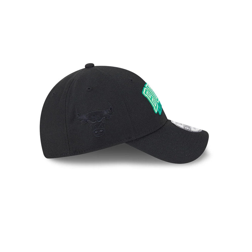 Pictured is this NBA Neon Chicago Bulls 9FORTY Adjustable cap in black. 6