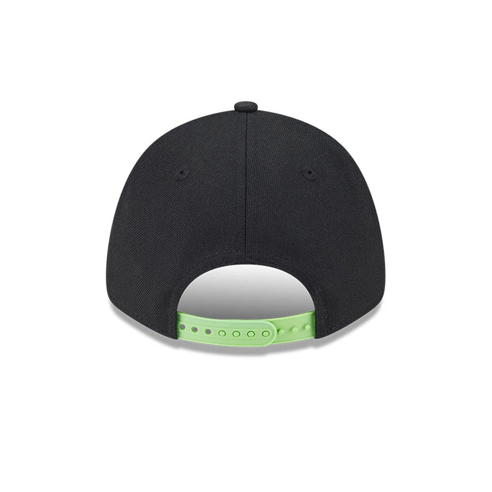 Pictured is this NBA Neon Chicago Bulls 9FORTY Adjustable cap in black. 7